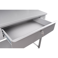 Open Floor Style Shop Desk, 34-1/2" W x 30" D x 53" H, Grey FI519 | Rideout Tool & Machine Inc.
