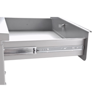 Cabinet Style Shop Desk, 34-1/2" W x 30" D x 53" H, Grey FI520 | Rideout Tool & Machine Inc.