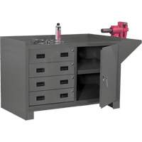 Stationary Workstation, Steel Surface, 60-1/8" W x 24-1/4" D x 36-1/4" H FI863 | Rideout Tool & Machine Inc.