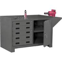 Stationary Workstation, Steel Surface, 60-1/8" W x 24-1/4" D x 36-1/4" H FI864 | Rideout Tool & Machine Inc.
