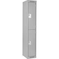 Clean Line Lockers, 2 -tier, 12" x 18" x 72", Steel, Grey, Rivet (Assembled) Rideout Tool & Machine Inc.