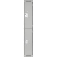 Clean Line Lockers, 2 -tier, 12" x 18" x 72", Steel, Grey, Rivet (Assembled) Rideout Tool & Machine Inc.