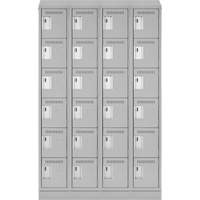 Clean Line Lockerette, 6 -tier, Bank of 4, 48" x 18" x 82", Steel, Grey, Rivet (Assembled) Rideout Tool & Machine Inc.