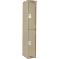 Clean Line Lockers, 2 -tier, 12" x 18" x 72", Steel, Beige, Rivet (Assembled) Rideout Tool & Machine Inc.