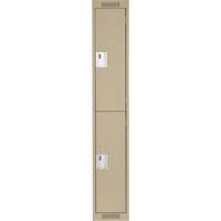 Clean Line Lockers, 2 -tier, 12" x 18" x 72", Steel, Beige, Rivet (Assembled) Rideout Tool & Machine Inc.