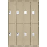 Clean Line Lockers, 2 -tier, Bank of 4, 48" x 18" x 72", Steel, Beige, Rivet (Assembled) Rideout Tool & Machine Inc.