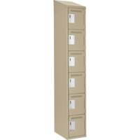 Petits casiers Clean Line, 6 niveaux, 12" x 18" x 78", Acier, Beige, Rivet (assembl&eacute;) Rideout Tool & Machine Inc.