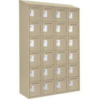 Clean Line Lockerette, 6 -tier, Bank of 4, 48" x 18" x 78", Steel, Beige, Rivet (Assembled) Rideout Tool & Machine Inc.