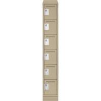 Clean Line Lockerette , 6 -tier, 12" x 18" x 82", Steel, Beige, Rivet (Assembled) Rideout Tool & Machine Inc.