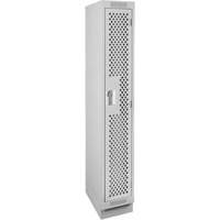 Clean Line Lockers, 12" x 18" x 76", Steel, Grey, Rivet (Assembled), Perforated Rideout Tool & Machine Inc.