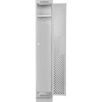 Clean Line Lockers, 12" x 18" x 76", Steel, Grey, Rivet (Assembled), Perforated Rideout Tool & Machine Inc.