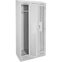 Clean Line Lockers, Bank of 3, 36" x 12" x 82", Steel, Grey, Rivet (Assembled), Perforated Rideout Tool & Machine Inc.