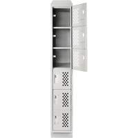 Assembled Lockerettes Clean Line™ Perforated Economy Lockers FJ535 | Rideout Tool & Machine Inc.
