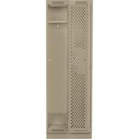 Clean Line Lockers, Bank of 2, 24" x 15" x 76", Steel, Beige, Rivet (Assembled), Perforated Rideout Tool & Machine Inc.
