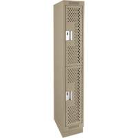 Clean Line Lockers, 2 -tier, 12" x 18" x 76", Steel, Beige, Rivet (Assembled), Perforated Rideout Tool & Machine Inc.