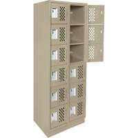 Assembled Lockerettes Clean Line Perforated Economy Lockers, 6 -tier, Bank of 2, 18" x 72" x 12", Steel Rideout Tool & Machine Inc.