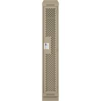 Clean Line Lockers, 12" x 12" x 82", Steel, Beige, Rivet (Assembled), Perforated Rideout Tool & Machine Inc.