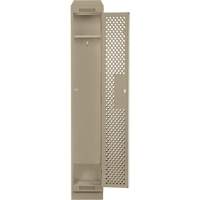 Clean Line Lockers, 12" x 12" x 82", Steel, Beige, Rivet (Assembled), Perforated Rideout Tool & Machine Inc.