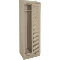 Clean Line Lockers, Bank of 2, 24" x 12" x 82", Steel, Beige, Rivet (Assembled), Perforated Rideout Tool & Machine Inc.
