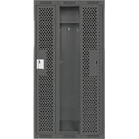 Clean Line Lockers, Bank of 3, 36" x 15" x 72", Steel, Charcoal, Rivet (Assembled), Perforated Rideout Tool & Machine Inc.