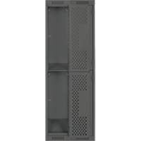 Clean Line Lockers, 2 -tier, Bank of 2, 24" x 15" x 72", Steel, Charcoal, Rivet (Assembled), Perforated Rideout Tool & Machine Inc.