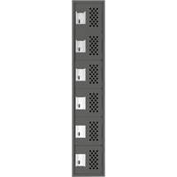 Assembled Lockerettes Clean Line Perforated Economy Lockers, 6 -tier, 18" x 72" x 12", Steel Rideout Tool & Machine Inc.
