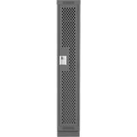 Clean Line Lockers, 12" x 15" x 76", Steel, Charcoal, Rivet (Assembled), Perforated Rideout Tool & Machine Inc.