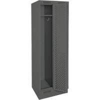 Clean Line Lockers, Bank of 2, 24" x 15" x 76", Steel, Charcoal, Rivet (Assembled), Perforated Rideout Tool & Machine Inc.