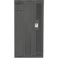 Clean Line Lockers, Bank of 3, 36" x 15" x 76", Steel, Charcoal, Rivet (Assembled), Perforated Rideout Tool & Machine Inc.