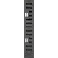 Clean Line Lockers, 2 -tier, 12" x 18" x 76", Steel, Charcoal, Rivet (Assembled), Perforated Rideout Tool & Machine Inc.