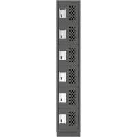 Assembled Lockerettes Clean Line Perforated Economy Lockers, 6 -tier, 18" x 72" x 12", Steel Rideout Tool & Machine Inc.