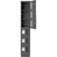 Assembled Lockerettes Clean Line Perforated Economy Lockers, 6 -tier, 18" x 72" x 12", Steel Rideout Tool & Machine Inc.