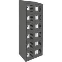 Assembled Lockerettes Clean Line Perforated Economy Lockers, 6 -tier, Bank of 2, 18" x 72" x 12", Steel Rideout Tool & Machine Inc.