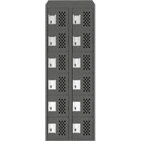 Assembled Lockerettes Clean Line Perforated Economy Lockers, 6 -tier, Bank of 2, 18" x 72" x 12", Steel Rideout Tool & Machine Inc.
