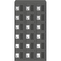 Assembled Lockerettes Clean Line Perforated Economy Lockers, 6 -tier, Bank of 3, 18" x 72" x 12", Steel Rideout Tool & Machine Inc.