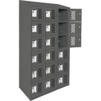 Assembled Lockerettes Clean Line Perforated Economy Lockers, 6 -tier, Bank of 3, 18" x 72" x 12", Steel Rideout Tool & Machine Inc.