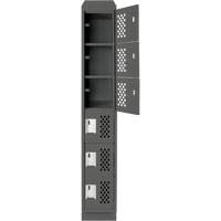 Assembled Lockerettes Clean Line™ Perforated Economy Lockers FJ655 | Rideout Tool & Machine Inc.