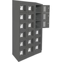 Clean-Line Perforated Lockerette, 6 -tier, Bank of 3, 12" x 72" x 12", Steel Rideout Tool & Machine Inc.