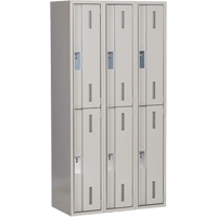 Concorde Heavy-Duty Lockers, 2 -tier, Bank of 3, 36" x 18" x 72", Steel, Grey, Welded (Assembled) Rideout Tool & Machine Inc.