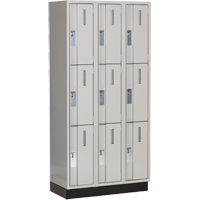 Concorde Heavy-Duty Lockers, 3 -tier, Bank of 3, 36" x 18" x 76", Steel, Grey, Welded (Assembled) Rideout Tool & Machine Inc.