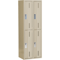 Concorde Heavy-Duty Lockers, 2 -tier, Bank of 2, 24" x 18" x 72", Steel, Beige, Welded (Assembled) Rideout Tool & Machine Inc.