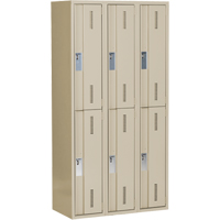Concorde Heavy-Duty Lockers, 2 -tier, Bank of 3, 36" x 18" x 72", Steel, Beige, Welded (Assembled) Rideout Tool & Machine Inc.