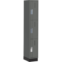 Concorde Heavy-Duty Lockers, 3 -tier, 12" x 18" x 76", Steel, Charcoal, Welded (Assembled) Rideout Tool & Machine Inc.
