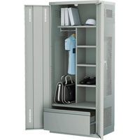 Casier de luxe pour &eacute;quipement, Acier, 36" la x 24" p x 72" h, Gris Rideout Tool & Machine Inc.
