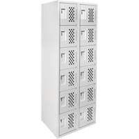 Clean Line Lockerettes, 6 -tier, Bank of 2, 18" x 72" x 12", Steel Rideout Tool & Machine Inc.