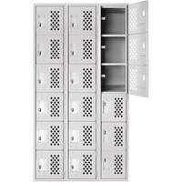 Clean Line Lockerettes, 6 -tier, Bank of 3, 18" x 72" x 12", Steel Rideout Tool & Machine Inc.