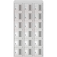 Assembled Lockerettes Clean Line Perforated Economy Lockers, 6 -tier, Bank of 3, 18" x 72" x 12", Steel Rideout Tool & Machine Inc.