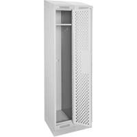 Clean Line Lockers, Bank of 2, 24" x 12" x 82", Steel, Grey, Rivet (Assembled), Perforated Rideout Tool & Machine Inc.