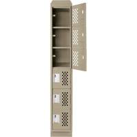 Assembled Lockerettes Clean Line™ Perforated Economy Lockers FJ595 | Rideout Tool & Machine Inc.