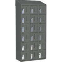 Concorde Heavy-Duty Lockers, 6 -tier, Bank of 3, 36" x 18" x 78", Steel, Charcoal, Welded (Assembled) Rideout Tool & Machine Inc.